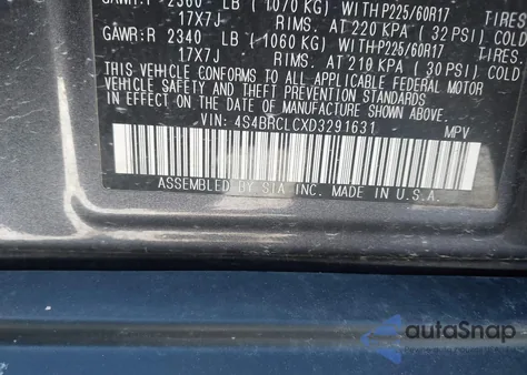 2013 Subaru Outback 2.5I Limited from USA, damaged, VIN 4S4BRCLCXD3291631